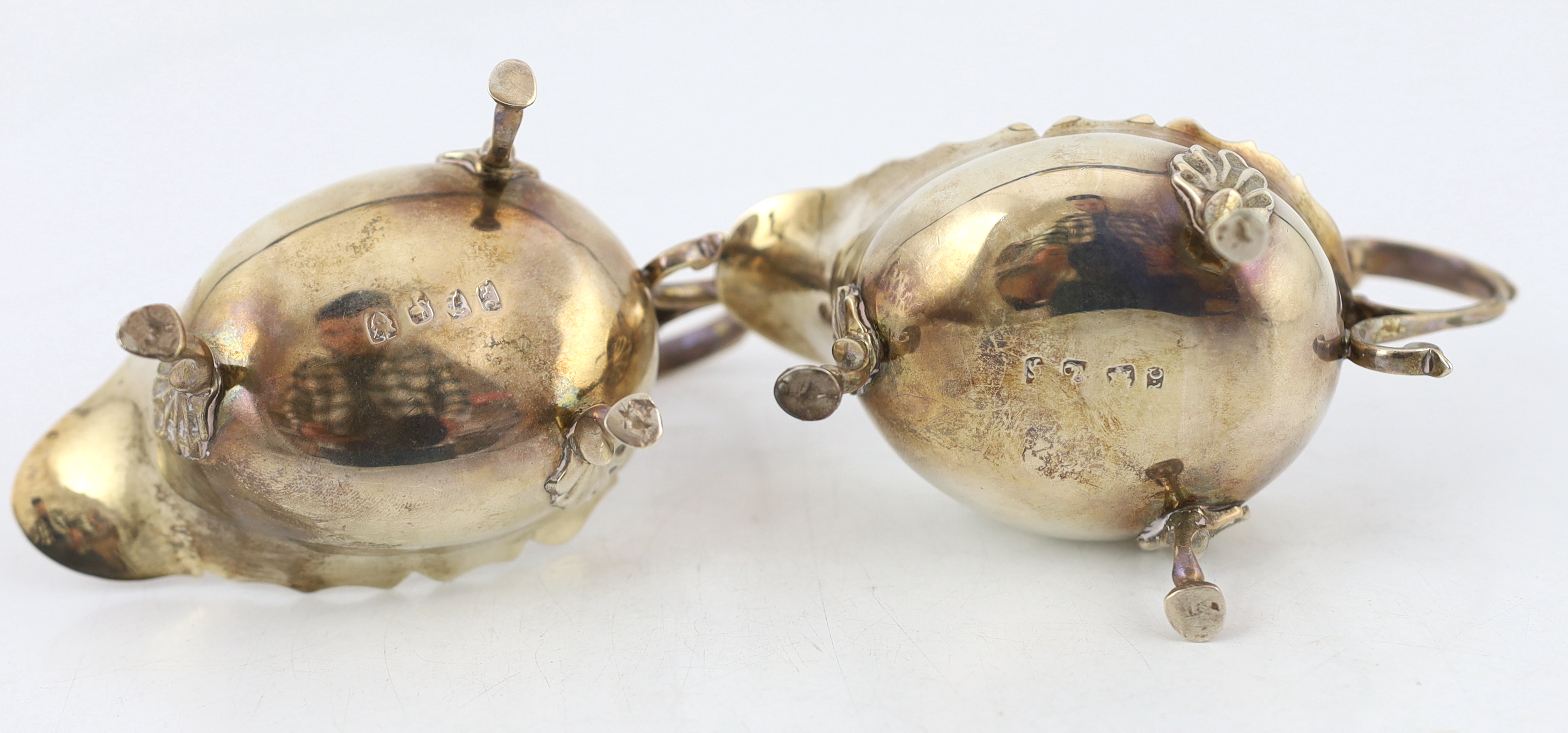 A pair of late George II silver small sauce boats, by Robert Albin Cox